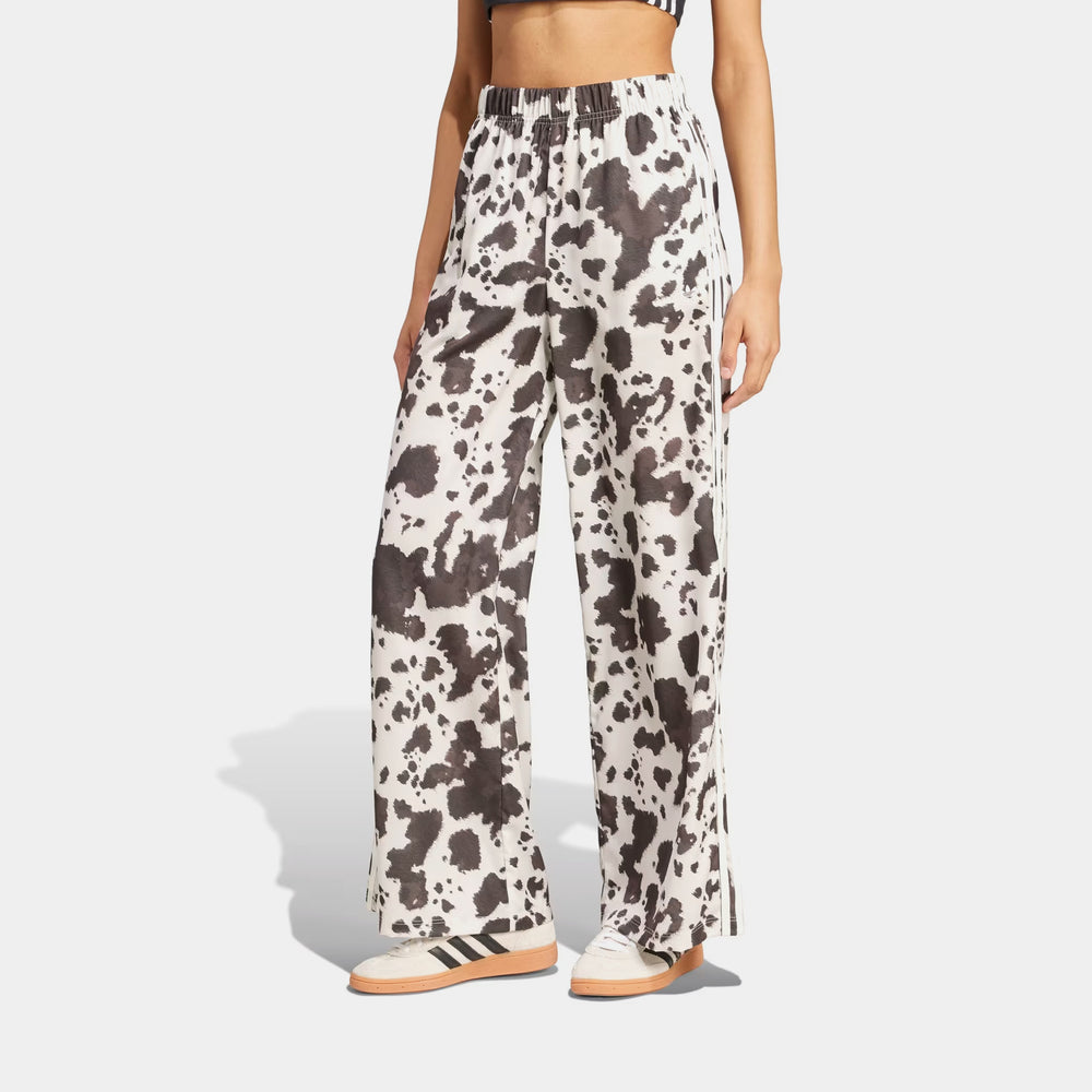 adidas Satin Wide Leg Cow Print Women's Pants