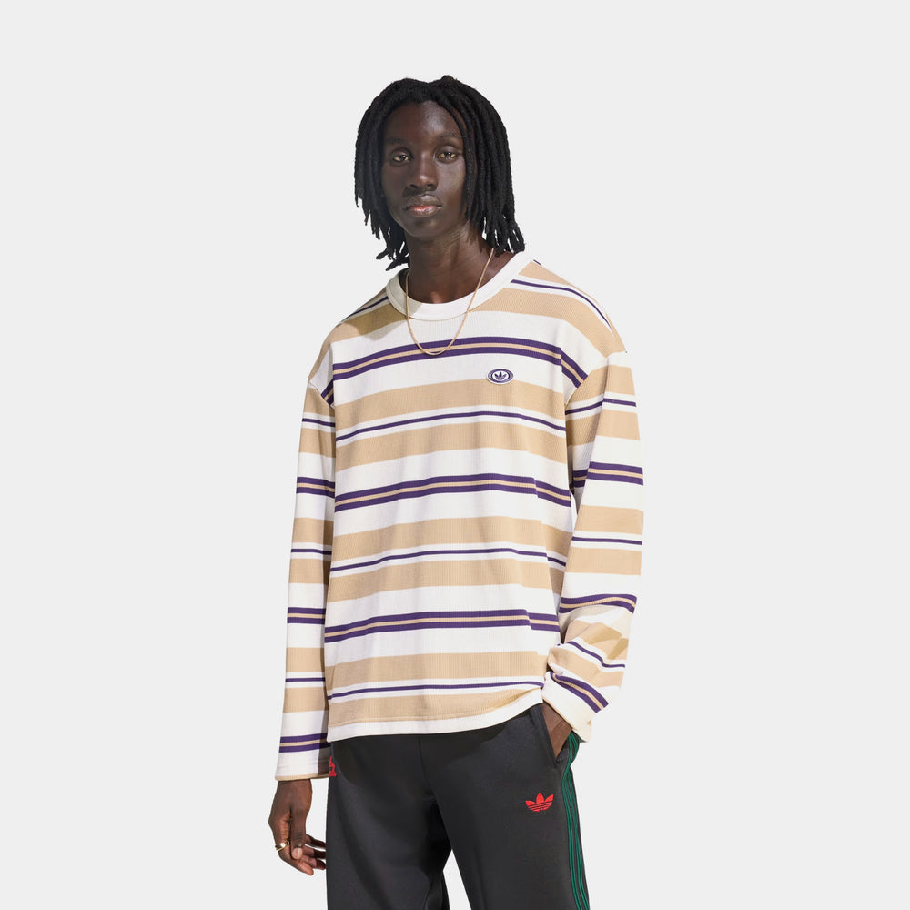 adidas 90s Alternative Sport Stripe Waffle Men's Long Sleeve Shirt