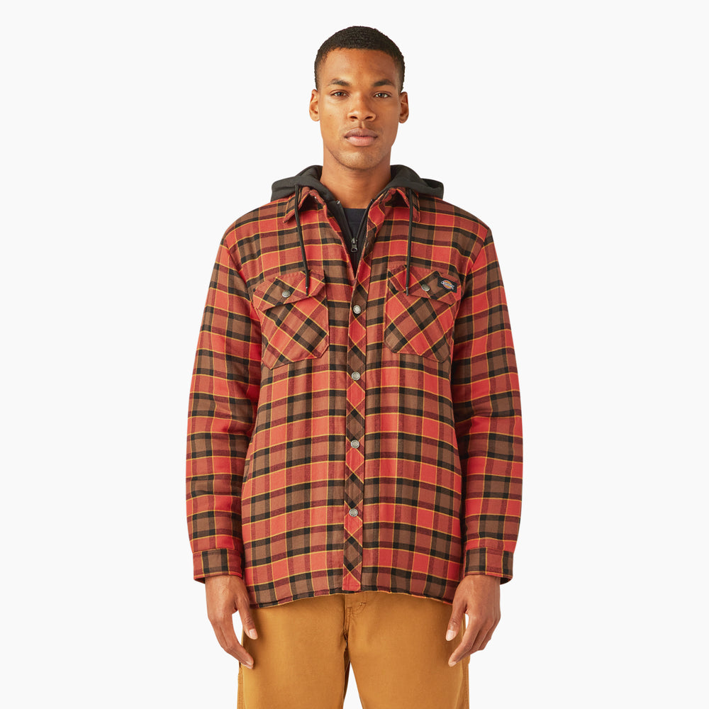 Dickies Water Repellent Flannel Hooded Men's Shirt Jacket