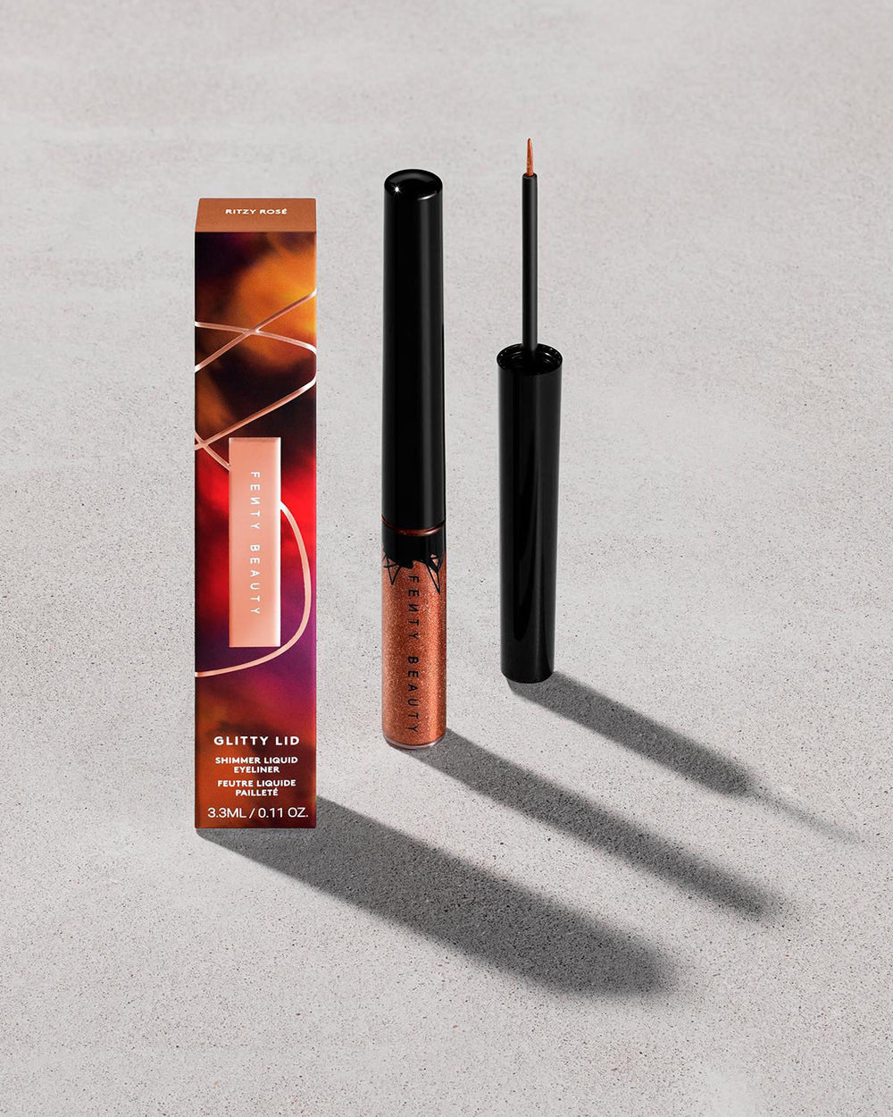 Fenty Beauty Glitty Lid Shimmer Liquid Eyeliner, Shade Ritzy Rose