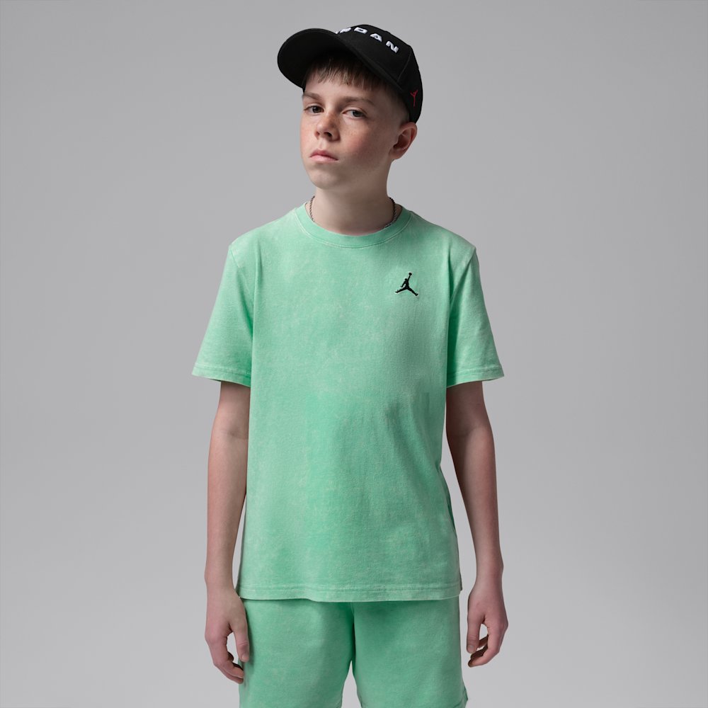 Jordan Air Embroidered Big Kids' Acid Wash T-Shirt