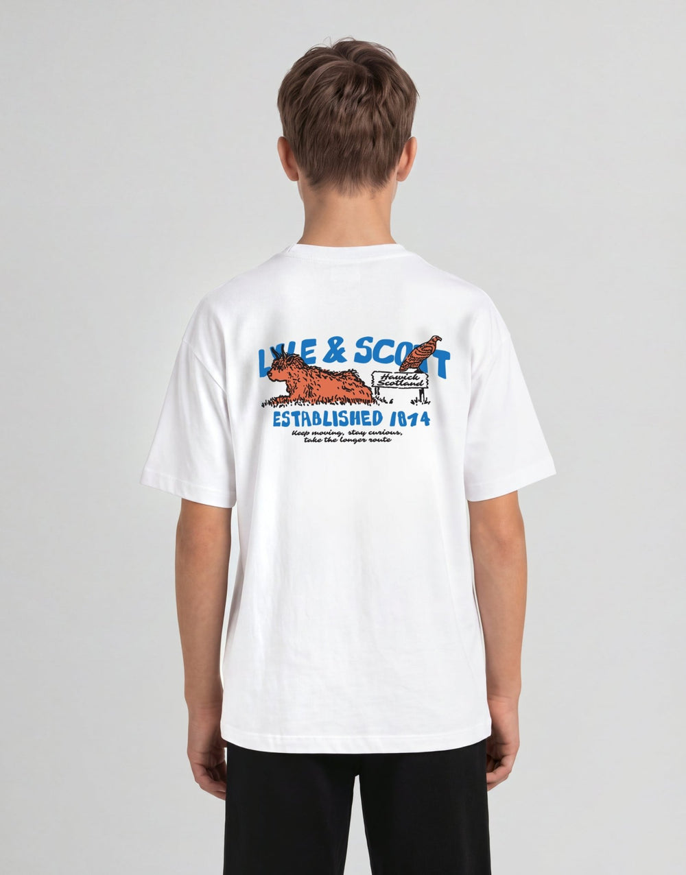 Lyle & Scott Big Kids' Highland Cow Graphic T-Shirt