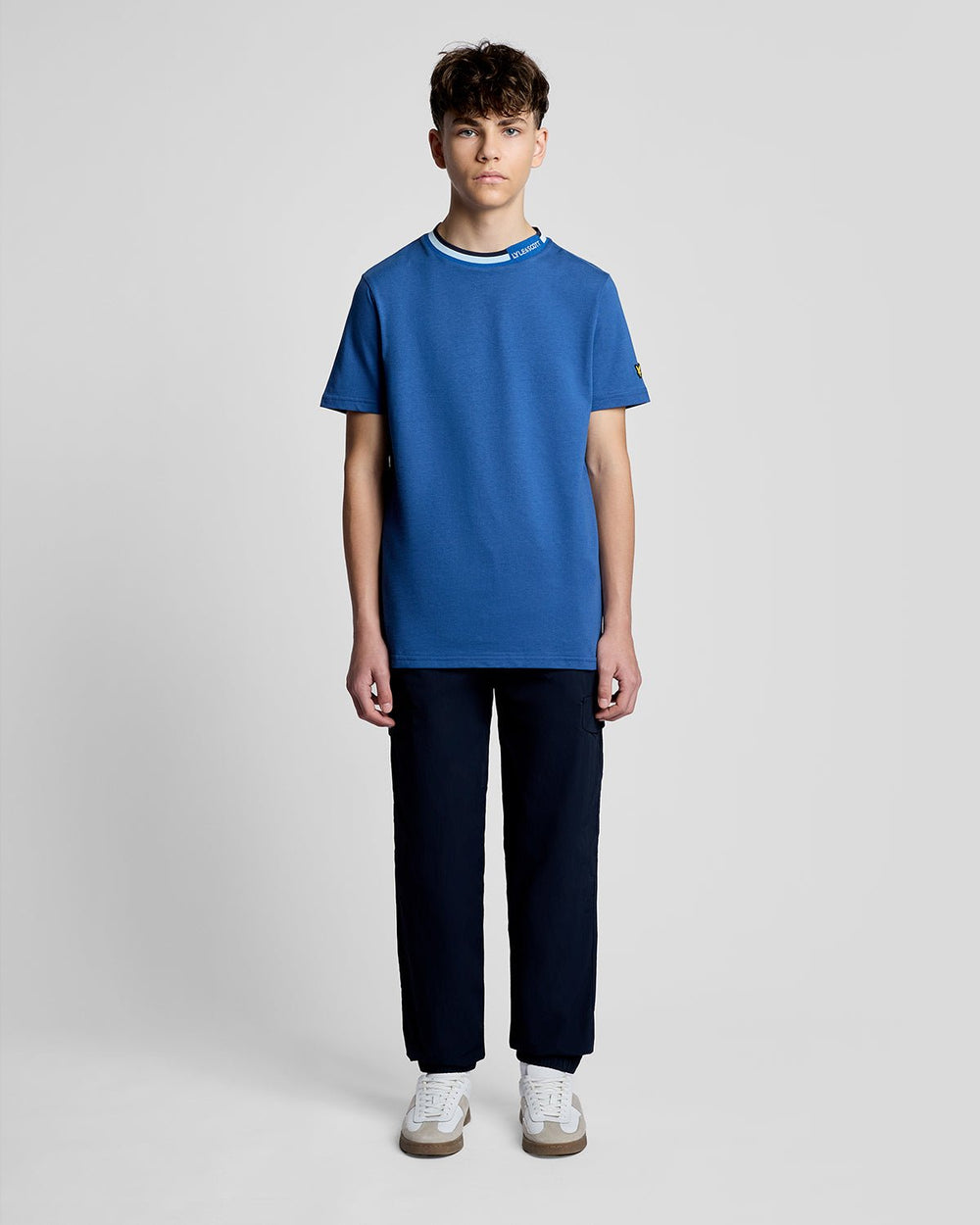 Lyle & Scott Big Kids' Tipped Collar Logo T-Shirt