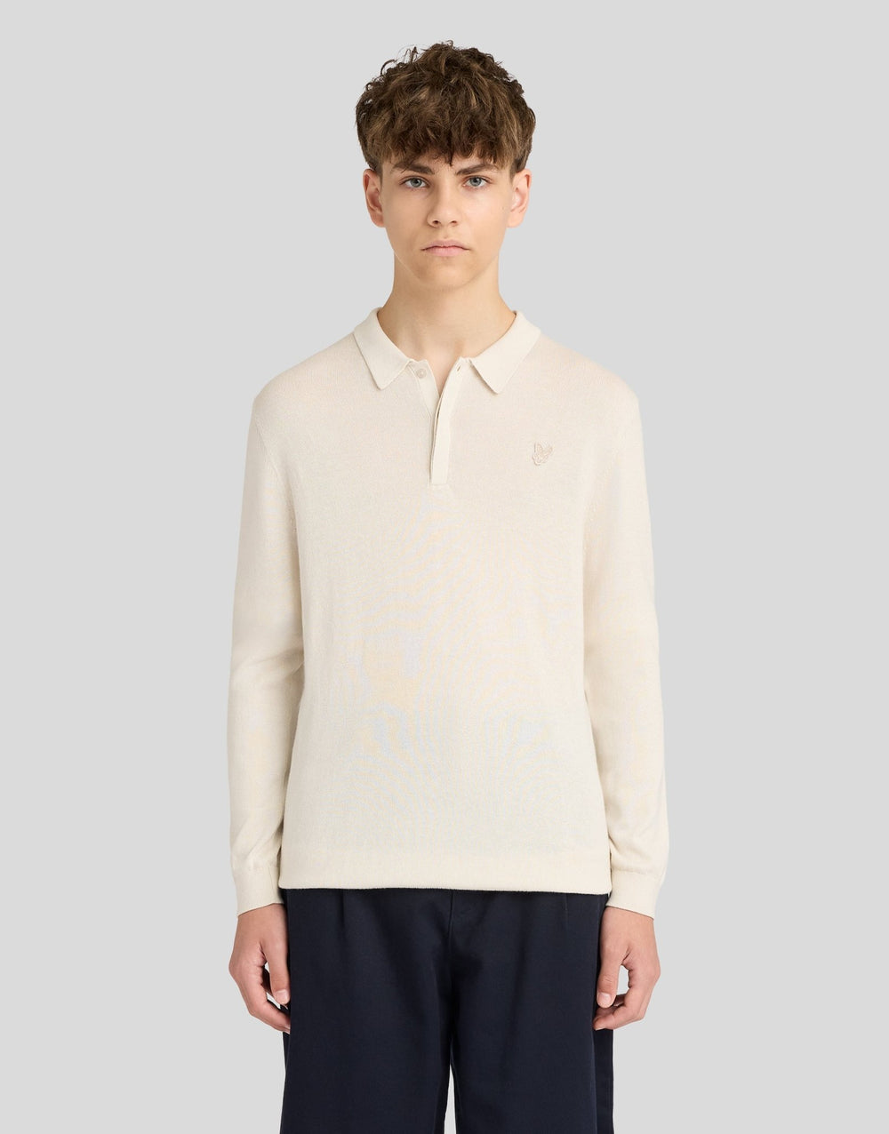 Lyle & Scott Big Kids' Long Sleeve Knitted Polo Shirt