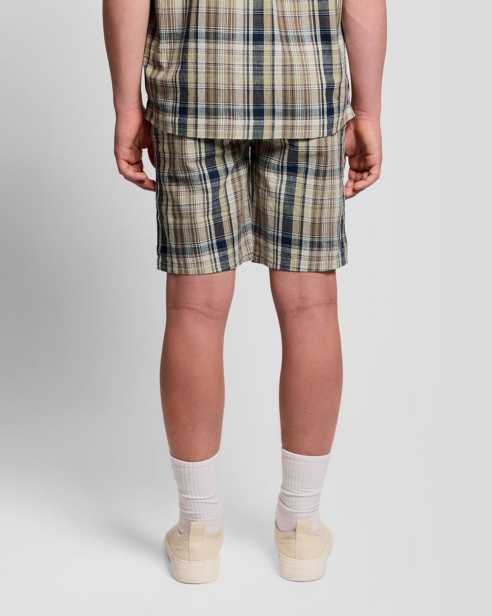 Lyle & Scott Big Kids' Linen Blend Check Shorts