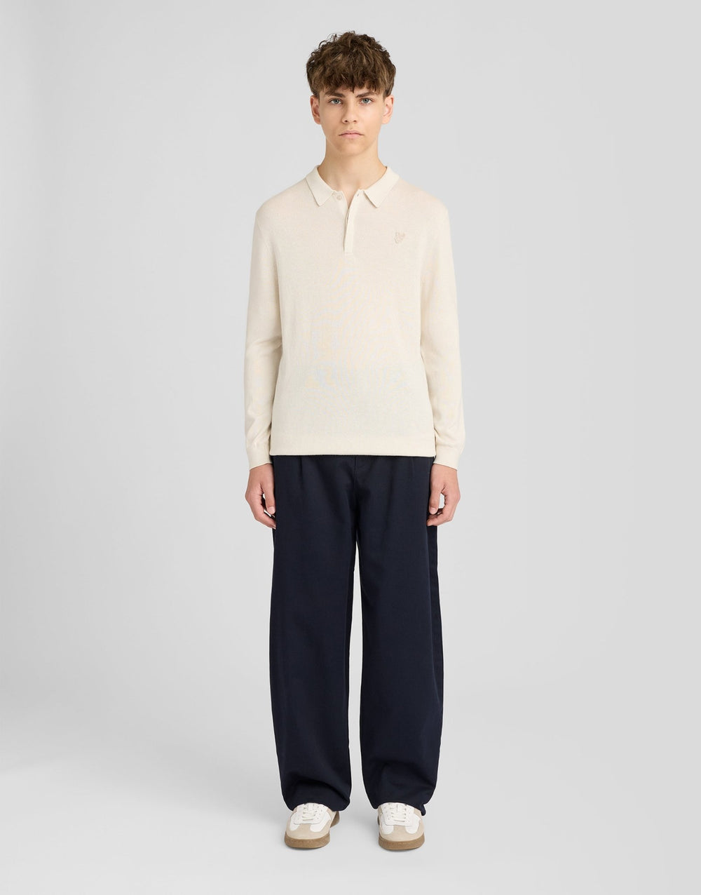 Lyle & Scott Big Kids' Long Sleeve Knitted Polo Shirt