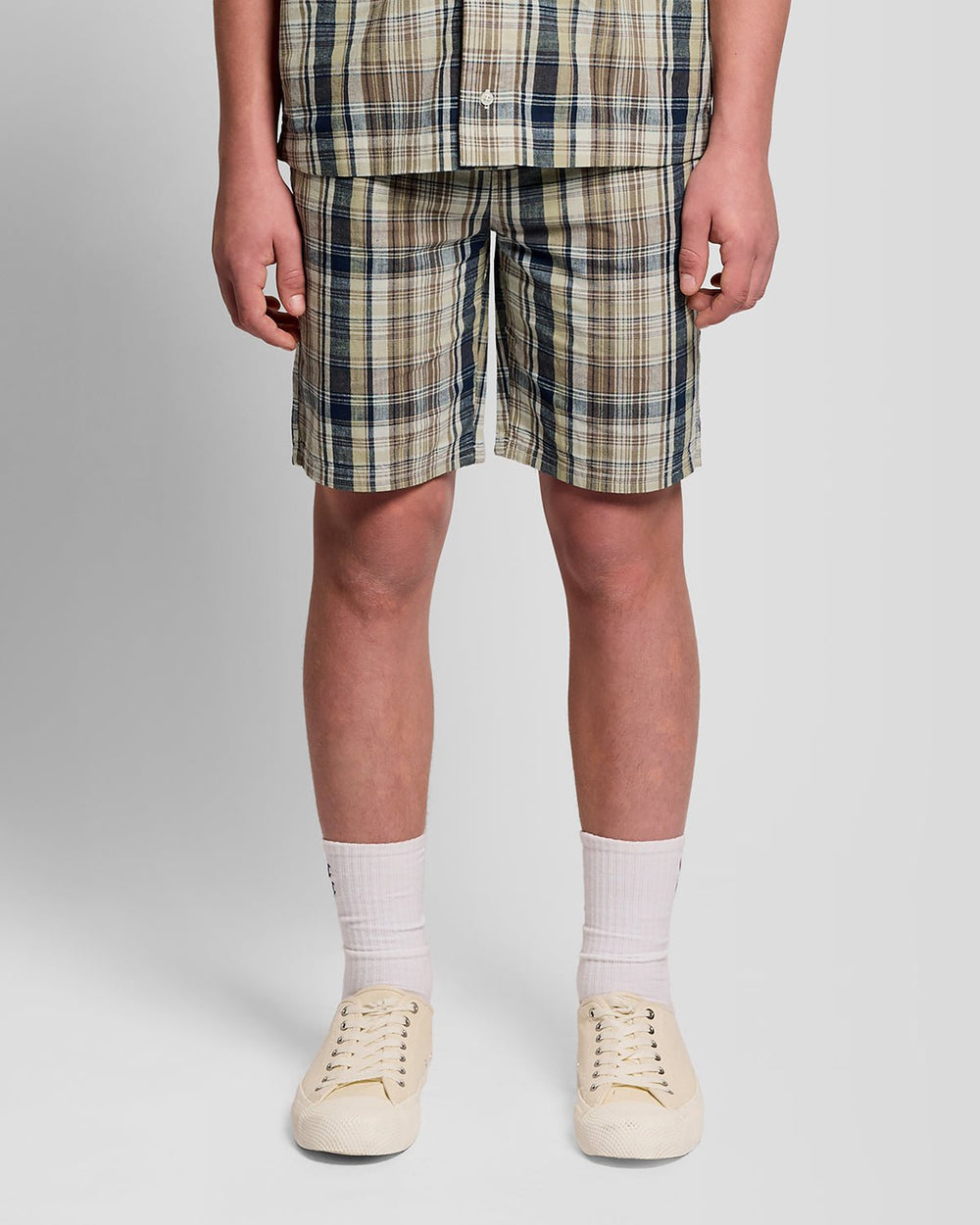 Lyle & Scott Big Kids' Linen Blend Check Shorts