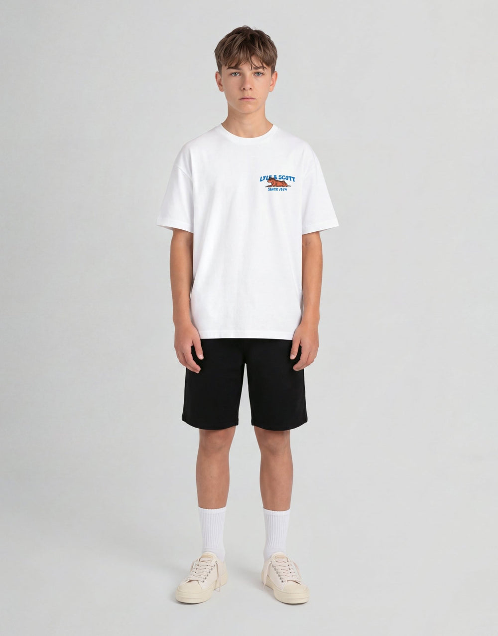 Lyle & Scott Big Kids' Highland Cow Graphic T-Shirt