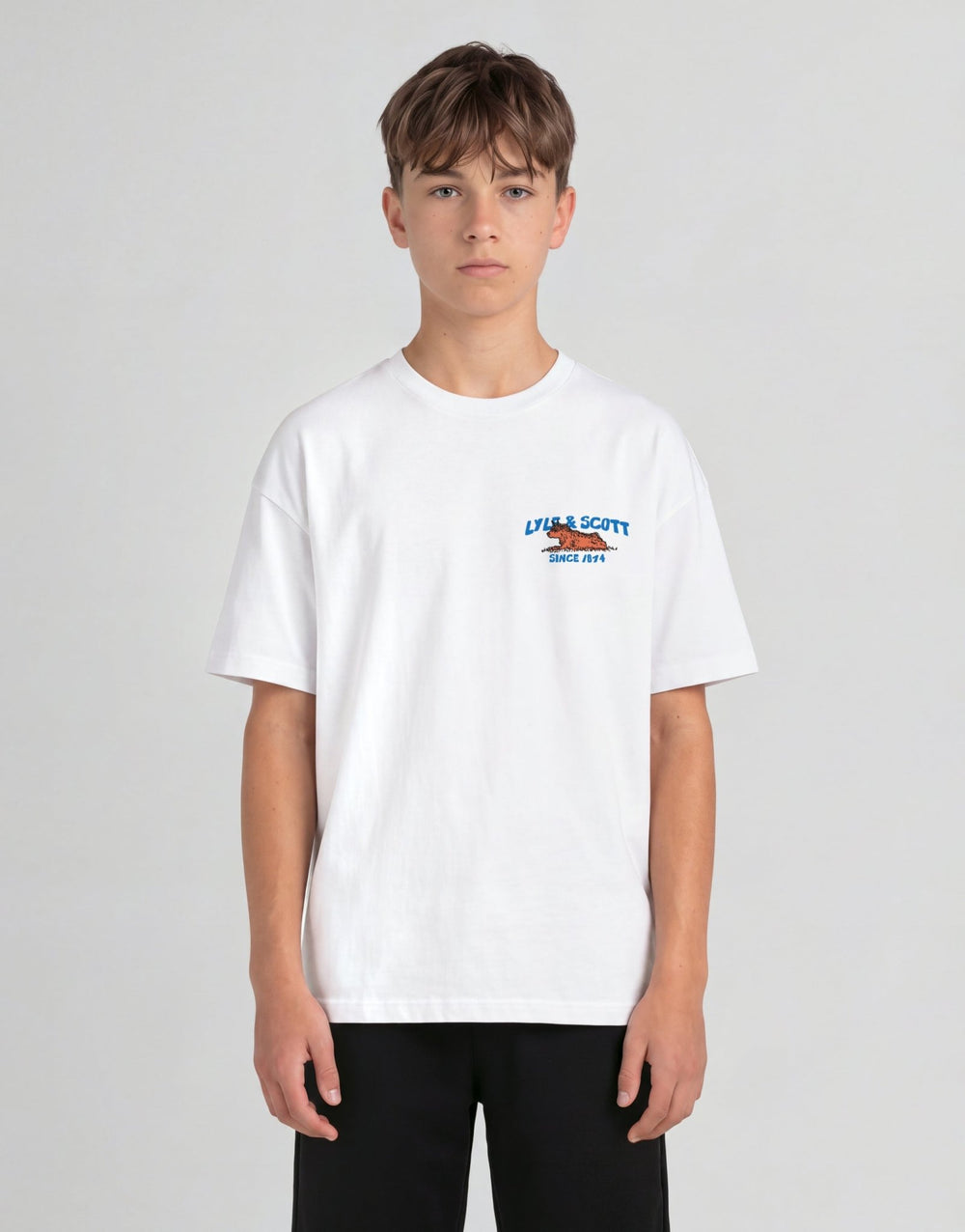 Lyle & Scott Big Kids' Highland Cow Graphic T-Shirt