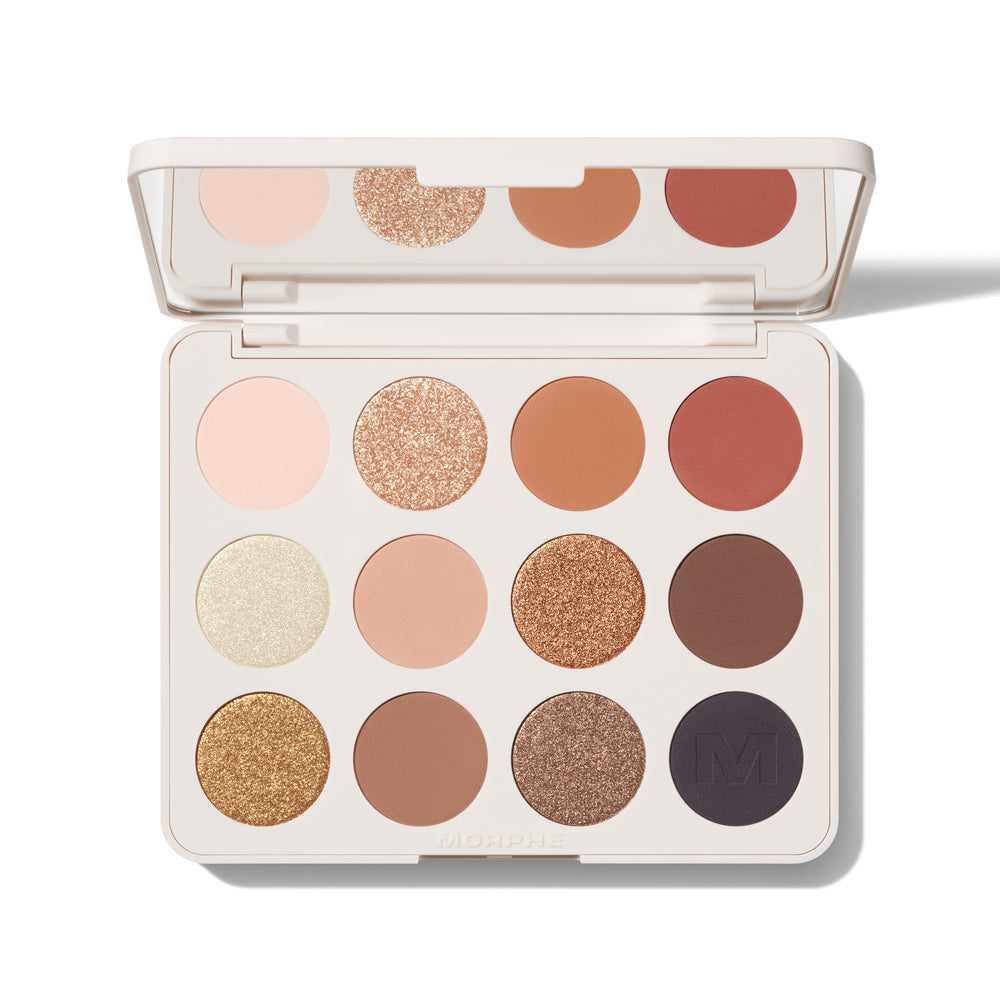 Morphe ChromaPlus 12-Pan Eyeshadow Palette, Shade Flickering Sands