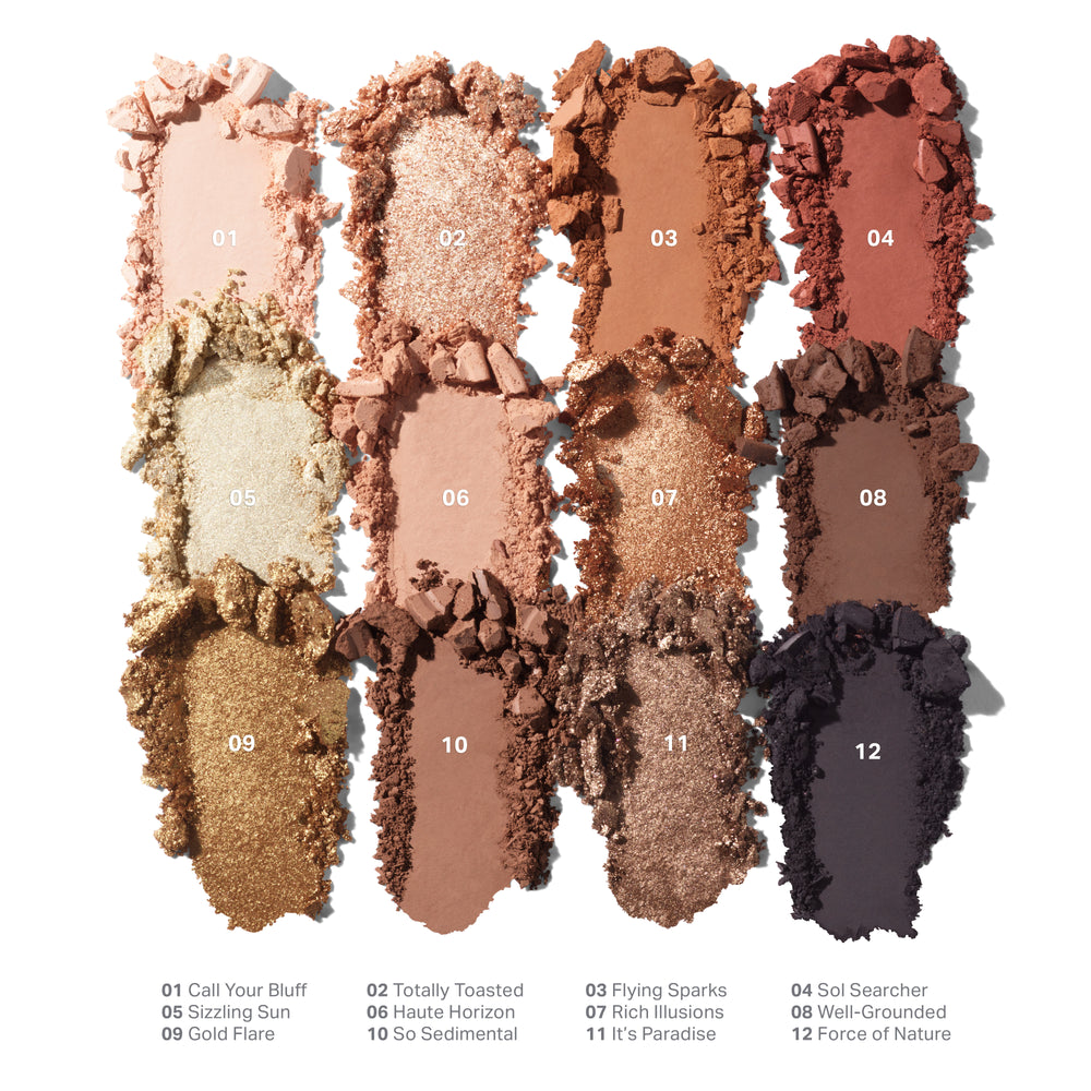Morphe ChromaPlus 12-Pan Eyeshadow Palette, Shade Flickering Sands