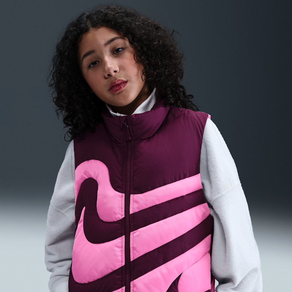 Nike Sportswear Swoosh Big Kids' (Girls') Therma-FIT Loose Down Puffer Vest