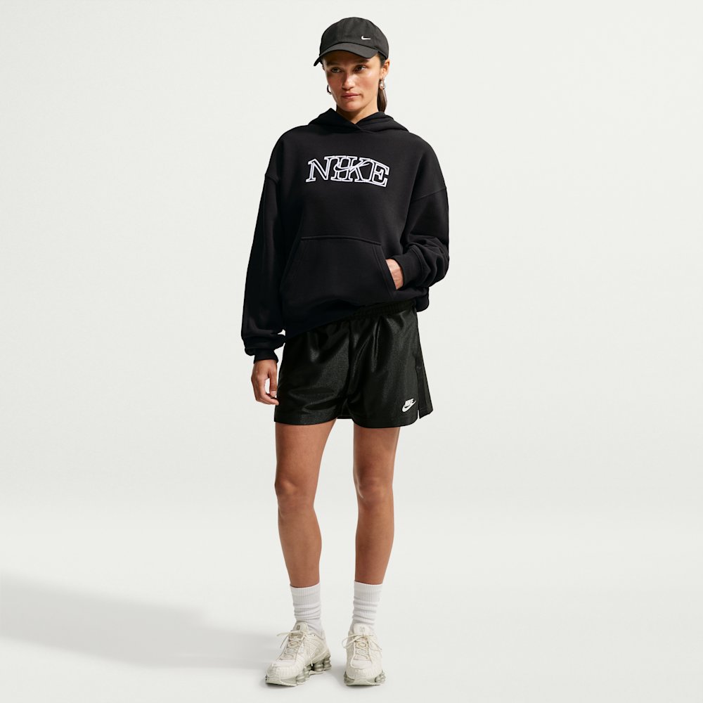 Nike Studio Fleece Medium Weight "Graphic Pack" Women's Oversized Pullover Logo Hoodie