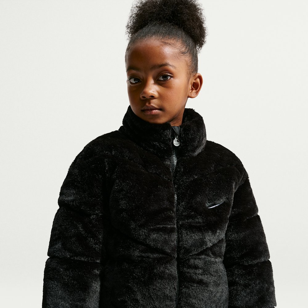 Nike Little Kids' Quilted Faux Fur Jacket