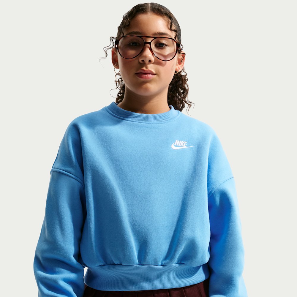 Nike Sportswear Club Fleece Girls' Boxy Crew-Neck Sweatshirt