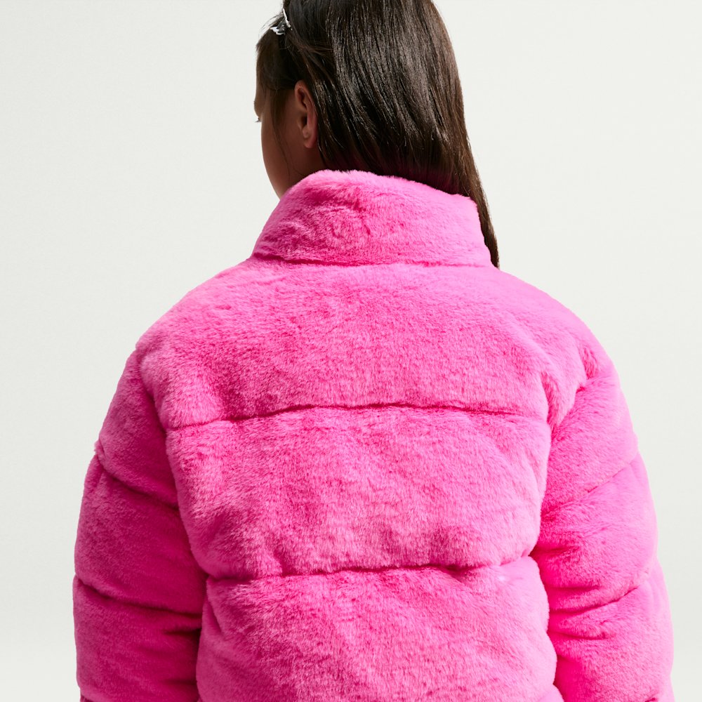 Nike Little Kids' Quilted Faux Fur Jacket
