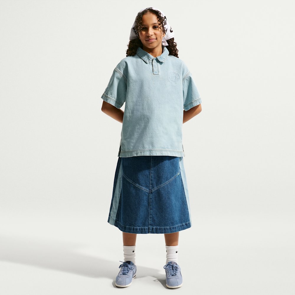 Nike Sportswear Collection Big Kids' Denim Short-Sleeve Polo