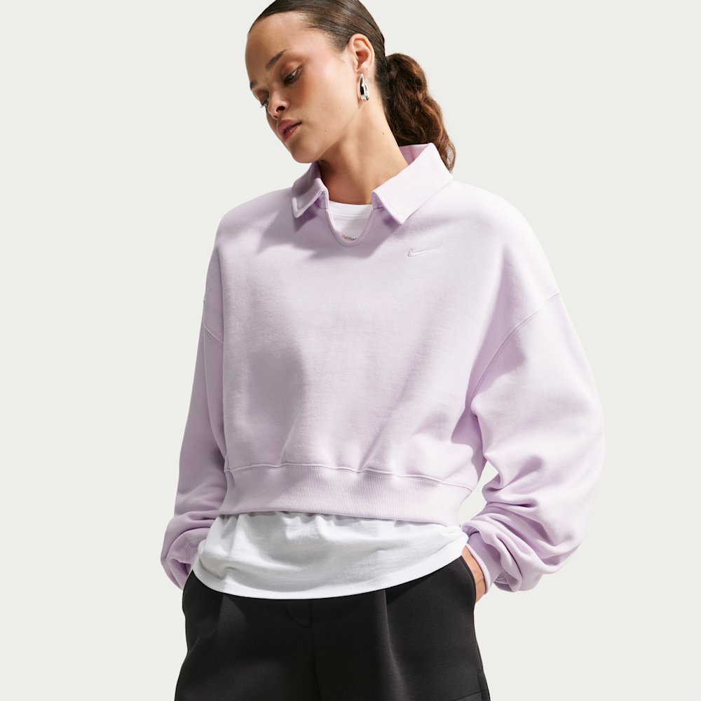 Nike Studio Fleece Medium Weight Women's Oversized Cropped Polo