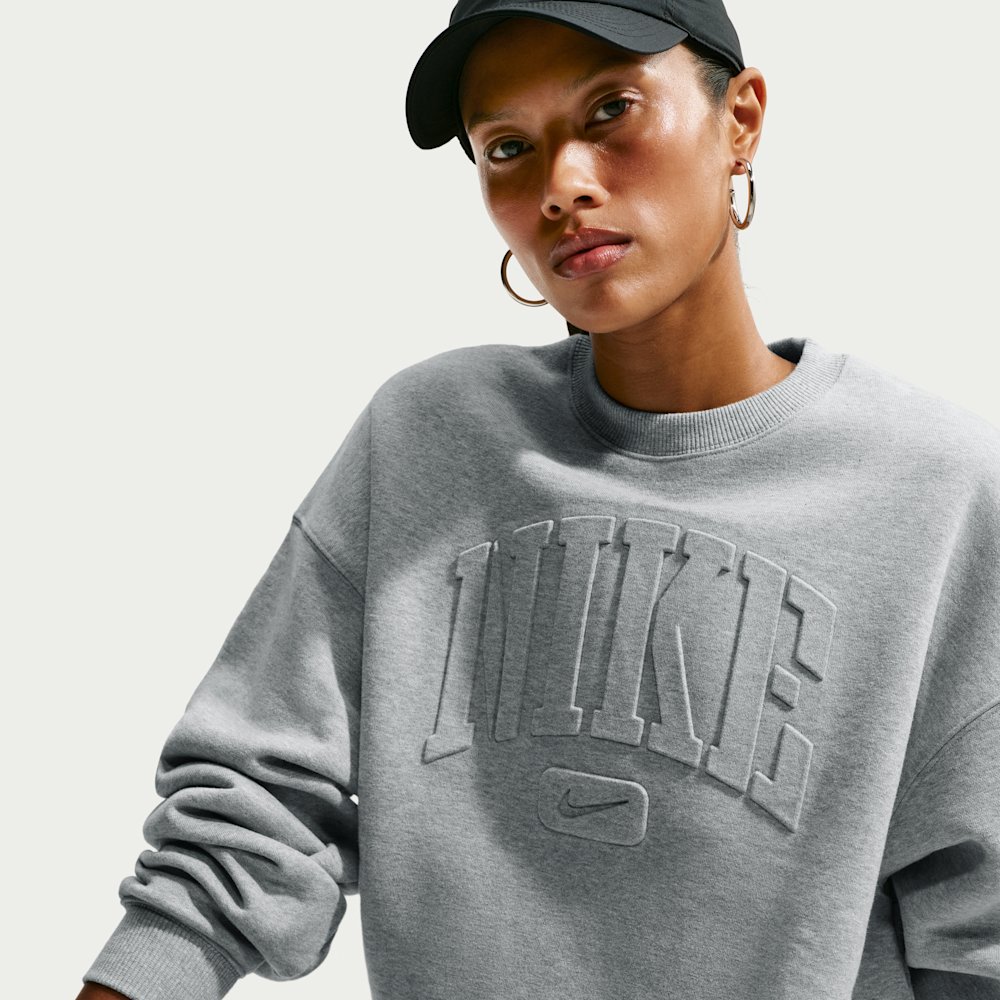 Nike Studio Fleece Medium Weight "Graphic Pack" Women's Oversized Embossed Crew