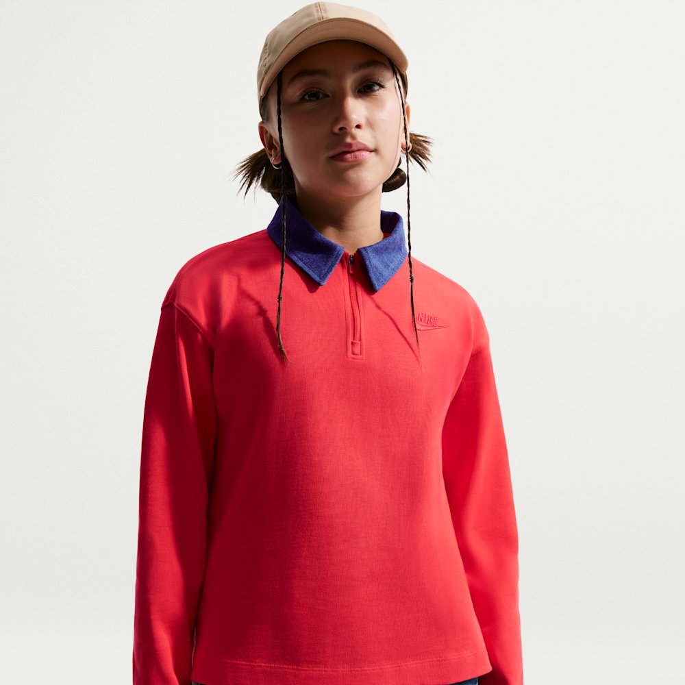 Nike Sportswear Collection Big Kids' (Girls') Long-Sleeve Polo Top