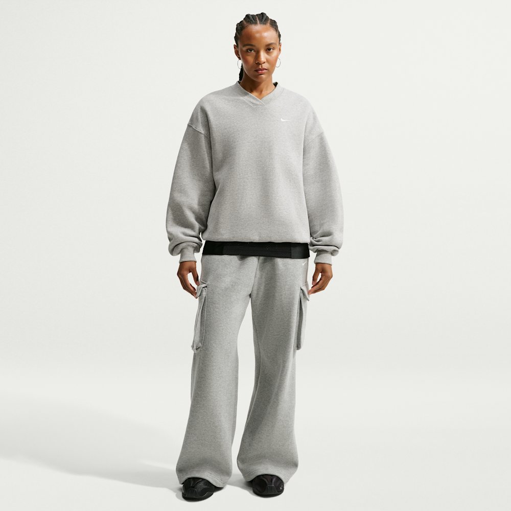 Nike Studio Fleece Medium Weight Women's Oversized V-Neck Top