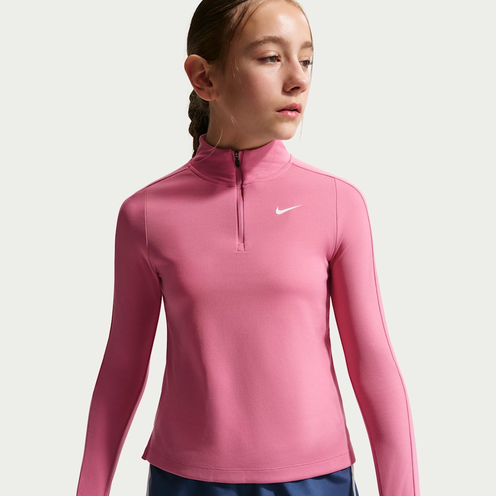 Nike Girls' Dri-FIT Long-Sleeve 1/4-Zip Top
