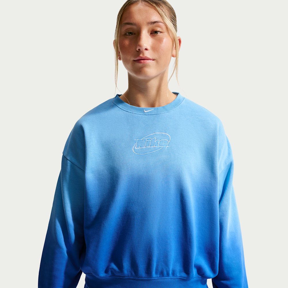 Nike Studio Fleece Lightweight Big Kids' (Girls') Oversized Graphic Crew