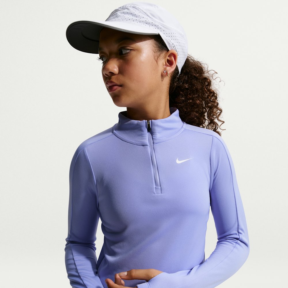 Nike Girls' Dri-FIT Long-Sleeve 1/4-Zip Top