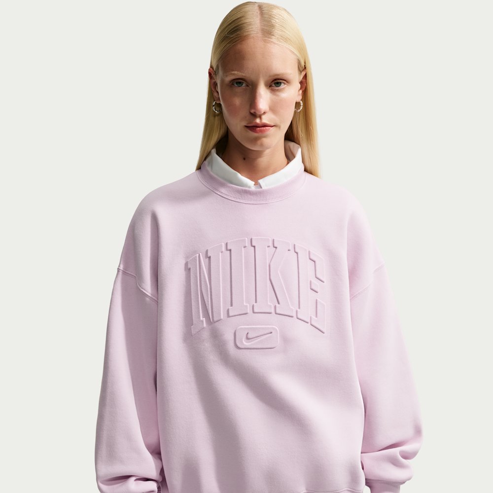 Nike Studio Fleece Medium Weight "Graphic Pack" Women's Oversized Embossed Crew