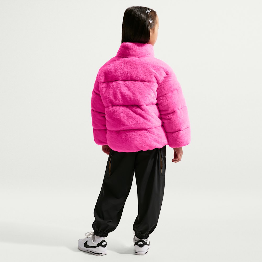 Nike Little Kids' Quilted Faux Fur Jacket