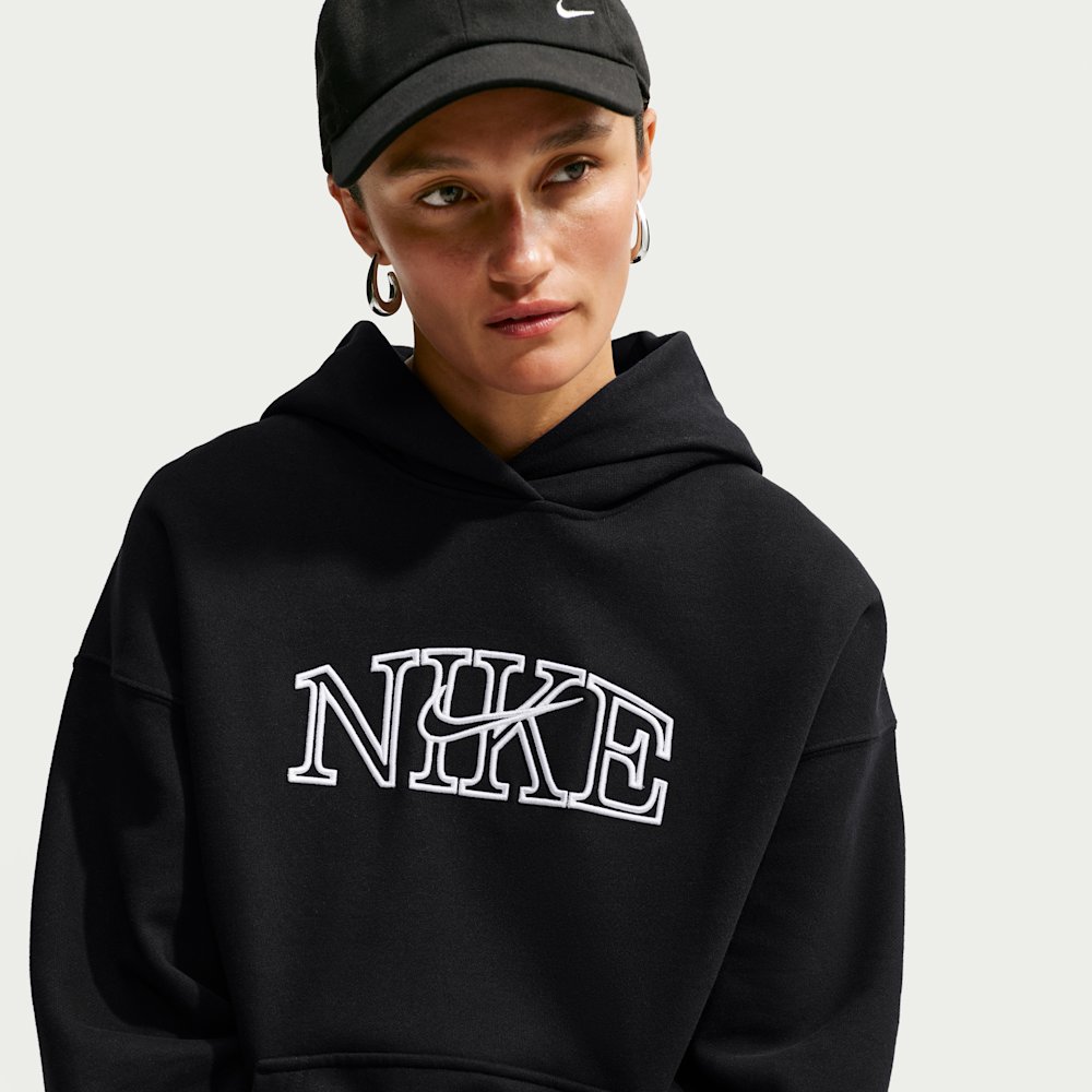 Nike Studio Fleece Medium Weight "Graphic Pack" Women's Oversized Pullover Logo Hoodie
