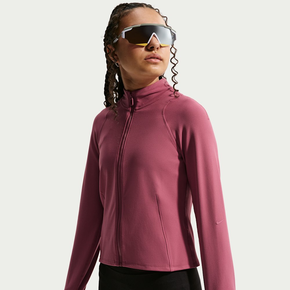 Nike Mavn Girls' Dri-FIT Fitted Full-Zip Long-Sleeve Top