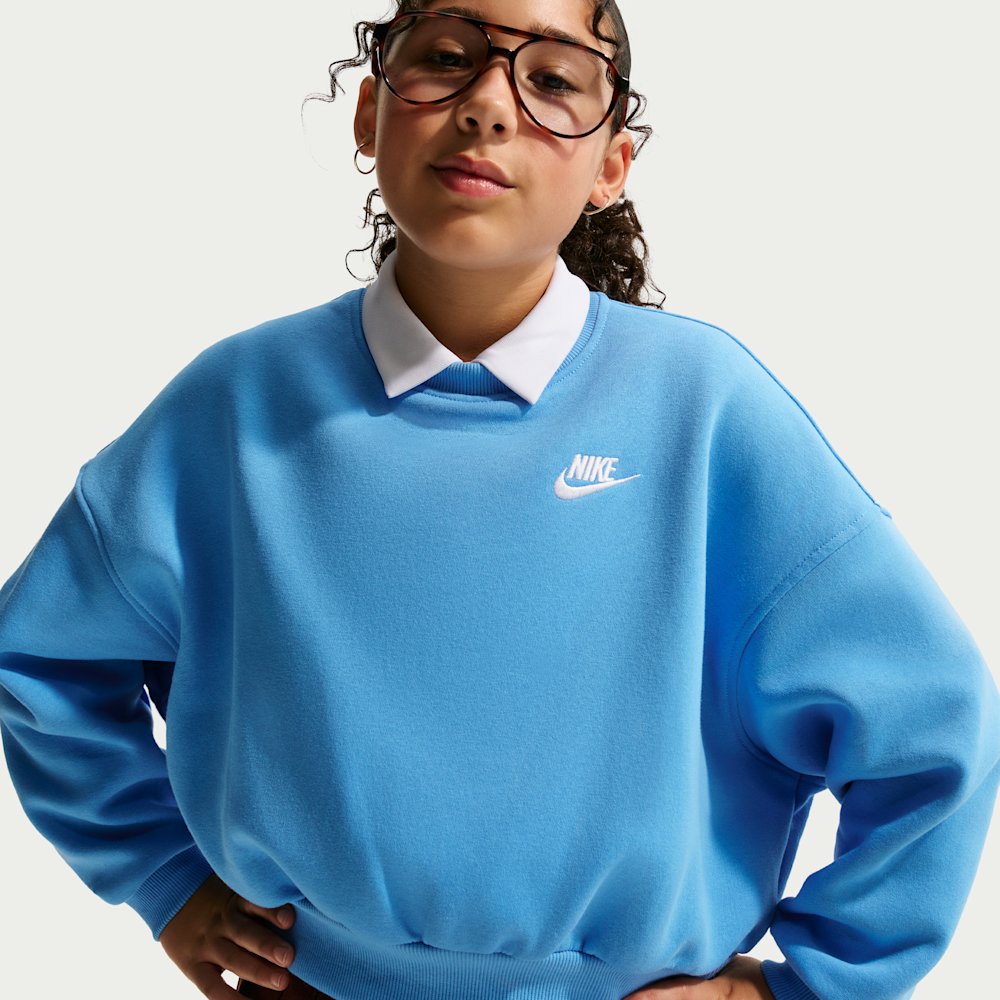 Nike Sportswear Club Fleece Girls' Boxy Crew-Neck Sweatshirt
