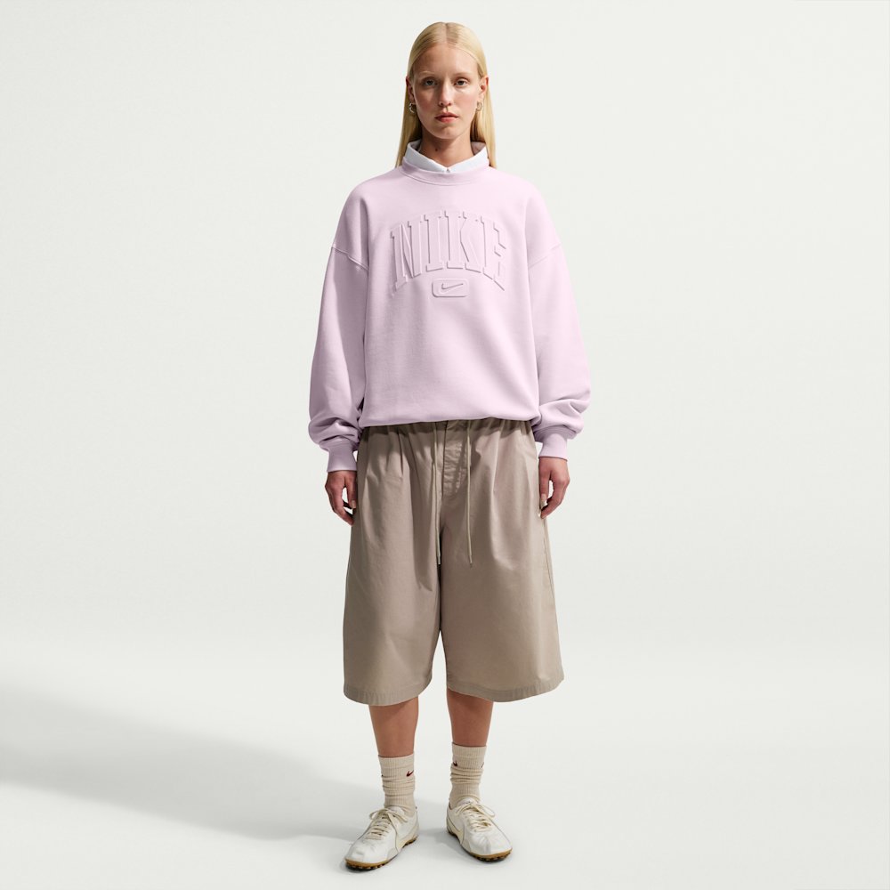 Nike Studio Fleece Medium Weight "Graphic Pack" Women's Oversized Embossed Crew