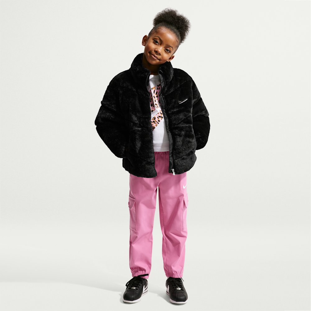Nike Little Kids' Quilted Faux Fur Jacket