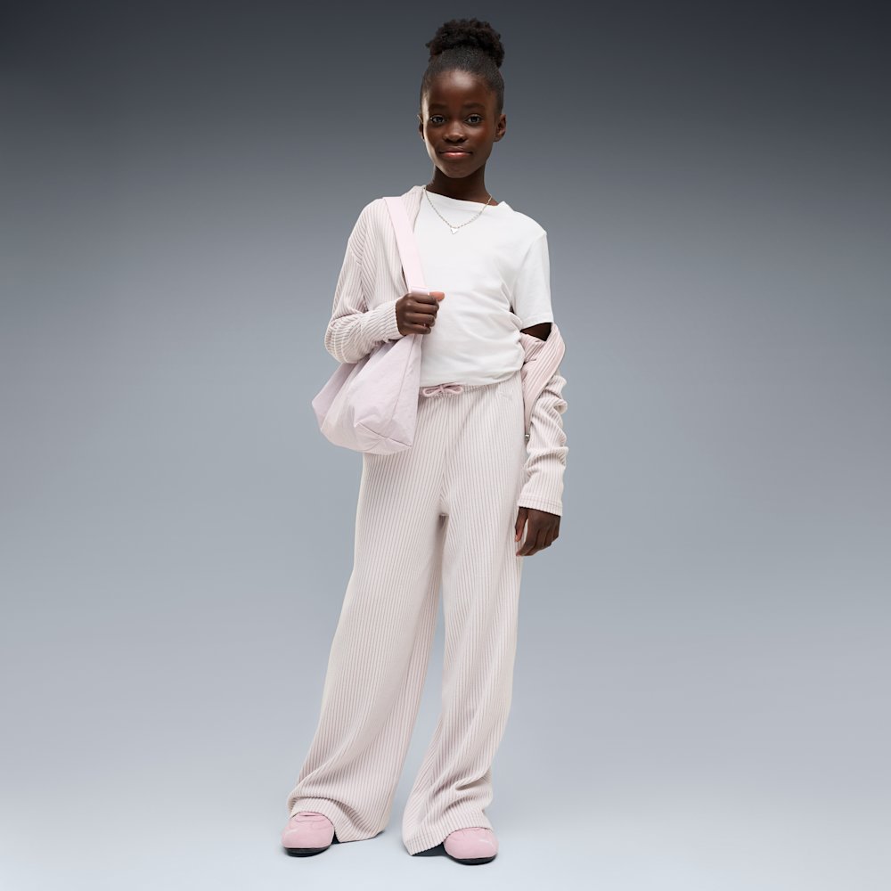 PUMA Essentials Big Kids' Ribbed Wide Leg Pants