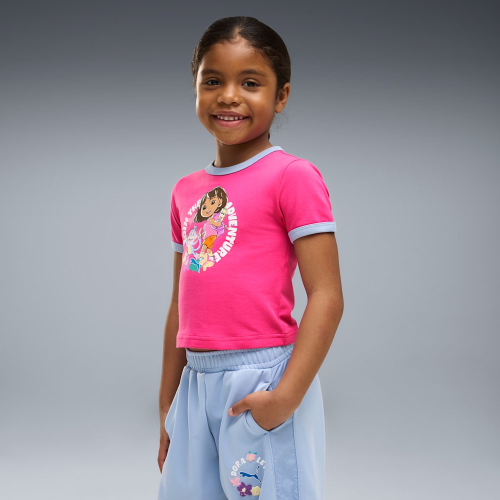 PUMA x Dora the Explorer Little Kids' Slim Ringer T-Shirt