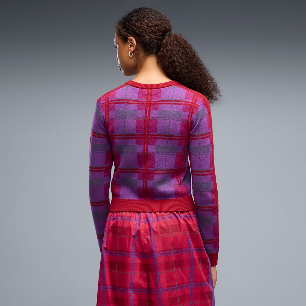 PUMA T7 Women's Tartan Slim Knitted Cardigan