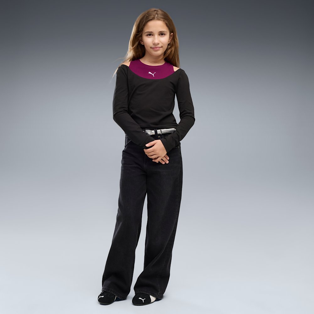PUMA Midnight Shadow Big Kids' Slim Long-Sleeve Top