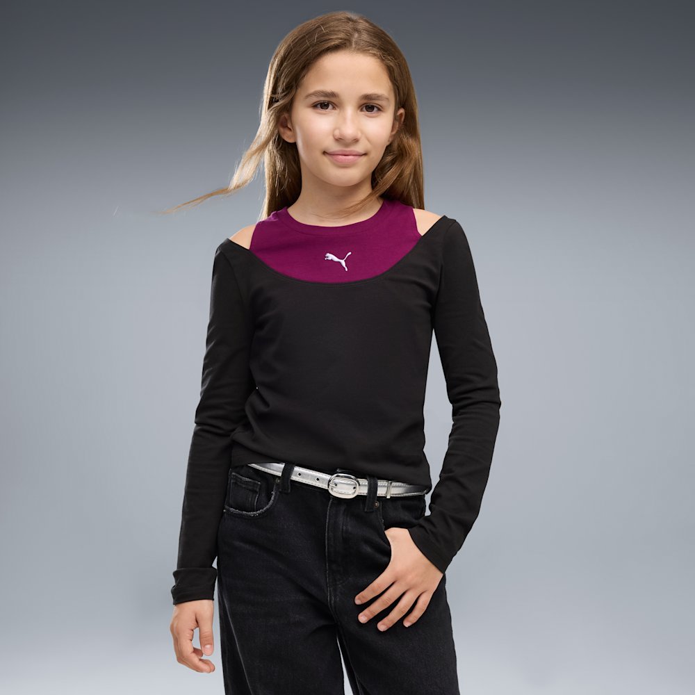 PUMA Midnight Shadow Big Kids' Slim Long-Sleeve Top