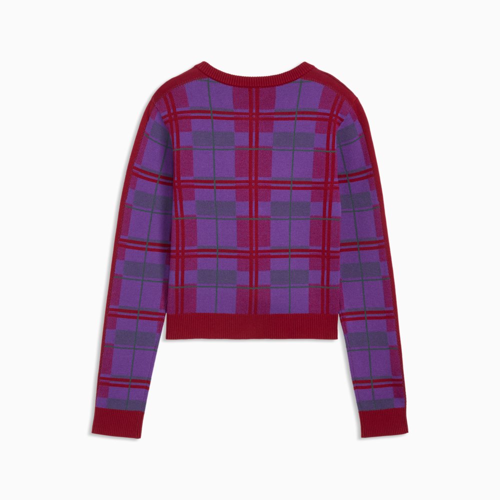 PUMA T7 Women's Tartan Slim Knitted Cardigan