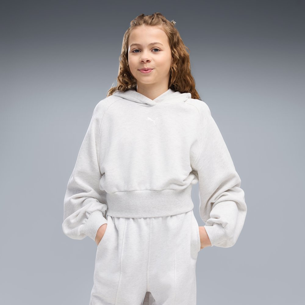 PUMA Essentials Big Kids' Cropped Balloon Sleeve Hoodie