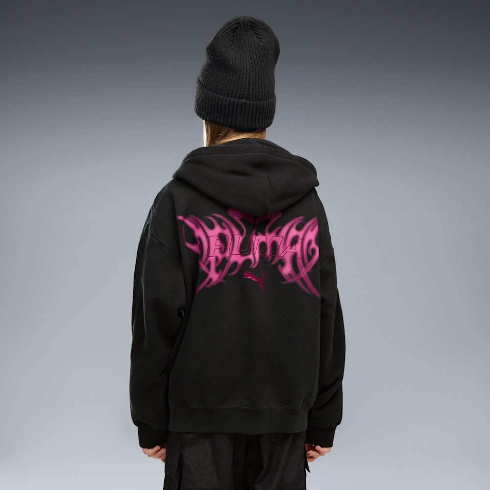 PUMA Midnight Shadow Big Kids' T7 Oversized Zip-Up Hoodie