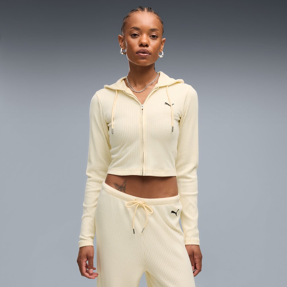PUMA Essentials Women's Ribbed Zip-Up Hoodie