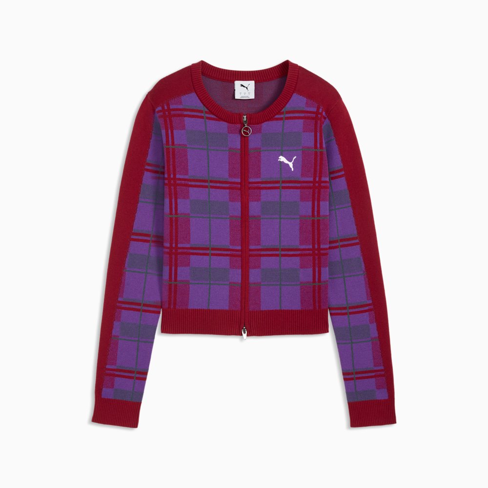 PUMA T7 Women's Tartan Slim Knitted Cardigan